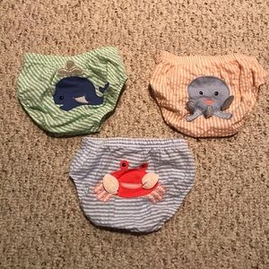 Baby Aspen Striped Diaper Covers - Green, Orange, Blue